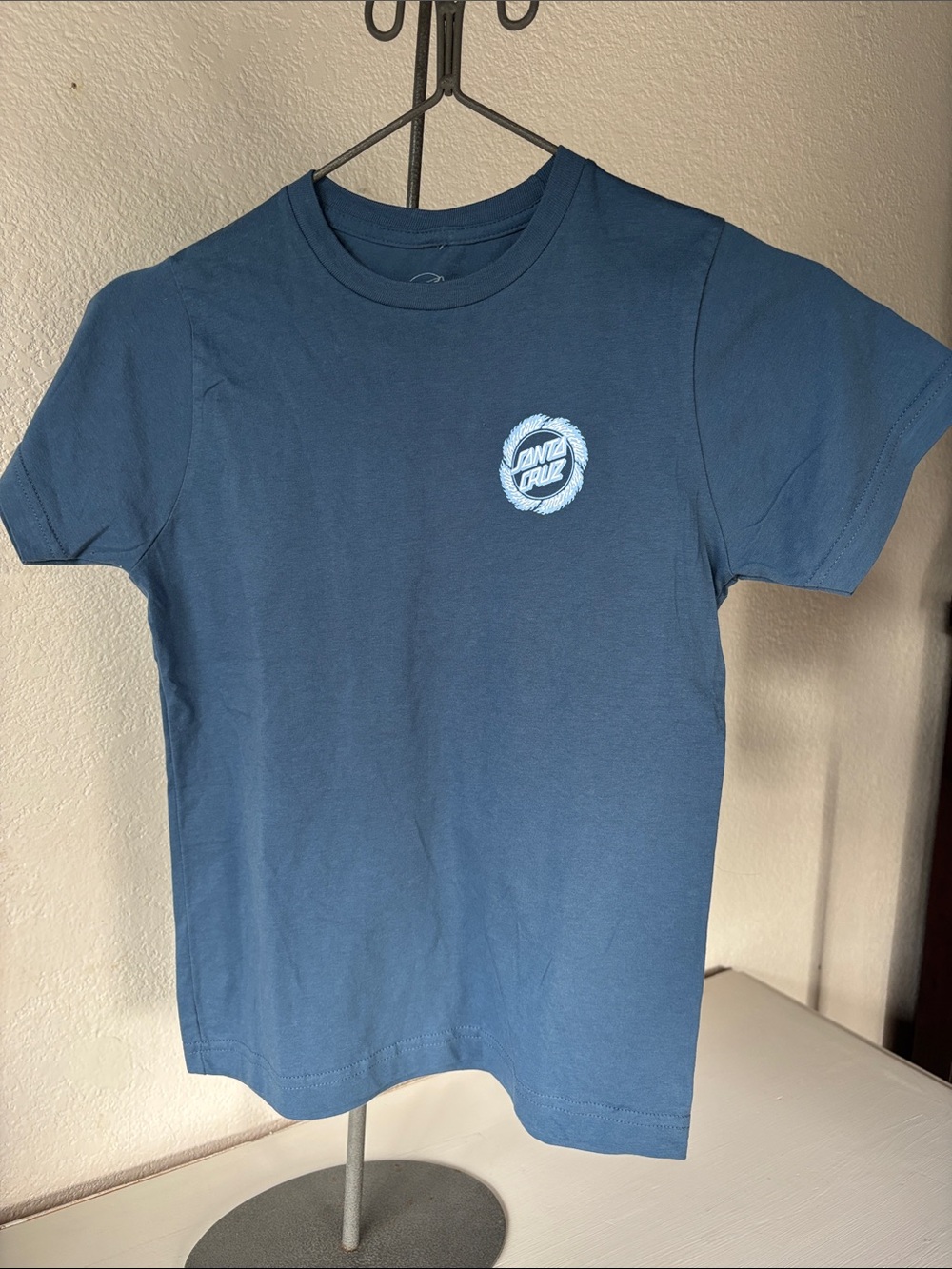Santa Cruz Skateboards Kids Blue Crewneck Tee with Chest Logo